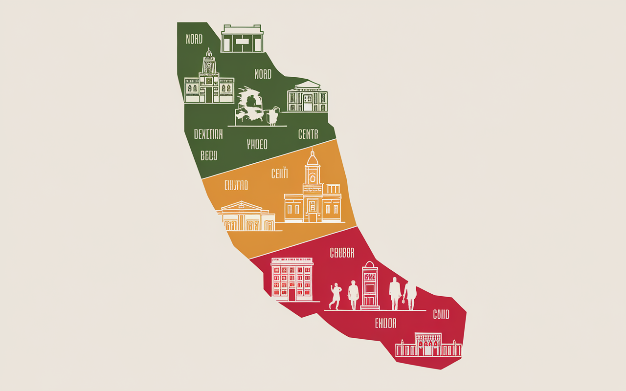 Carte segmentee Chili villes principales population
