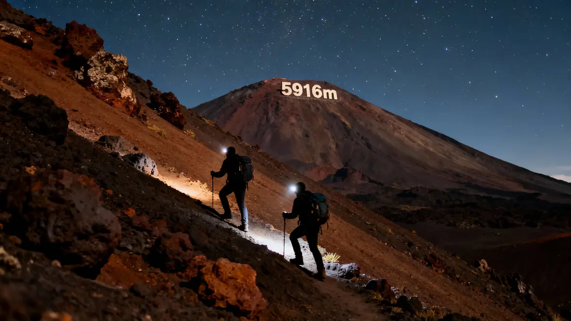 Trek de nuit vers sommet Licancabur avec frontale