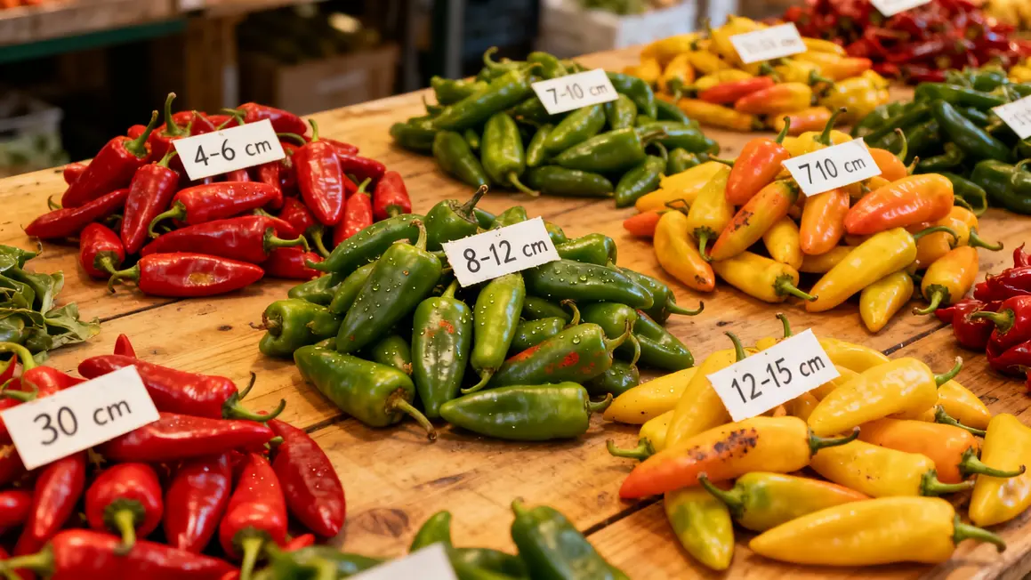 Piments tailles variees marche chili