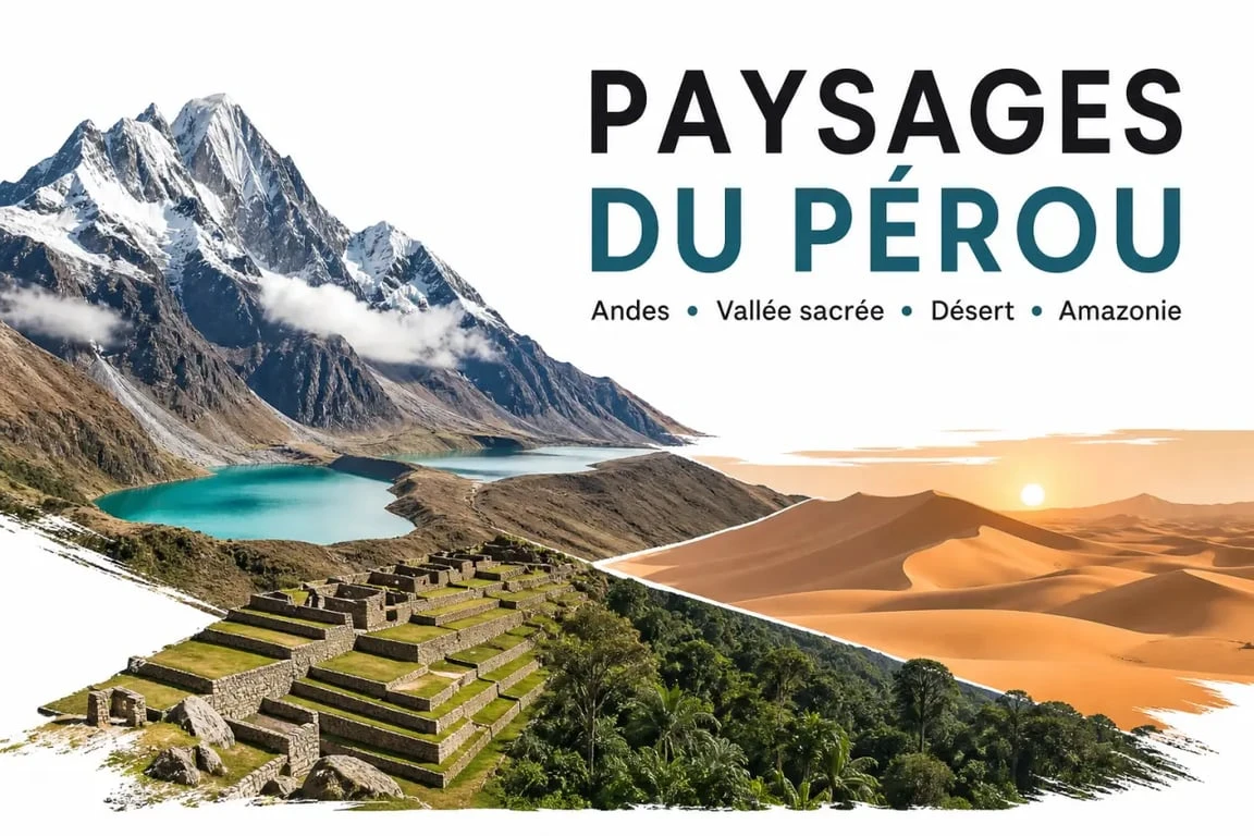 Pérou paysage : panorama des Andes, du désert et de l’Amazonie